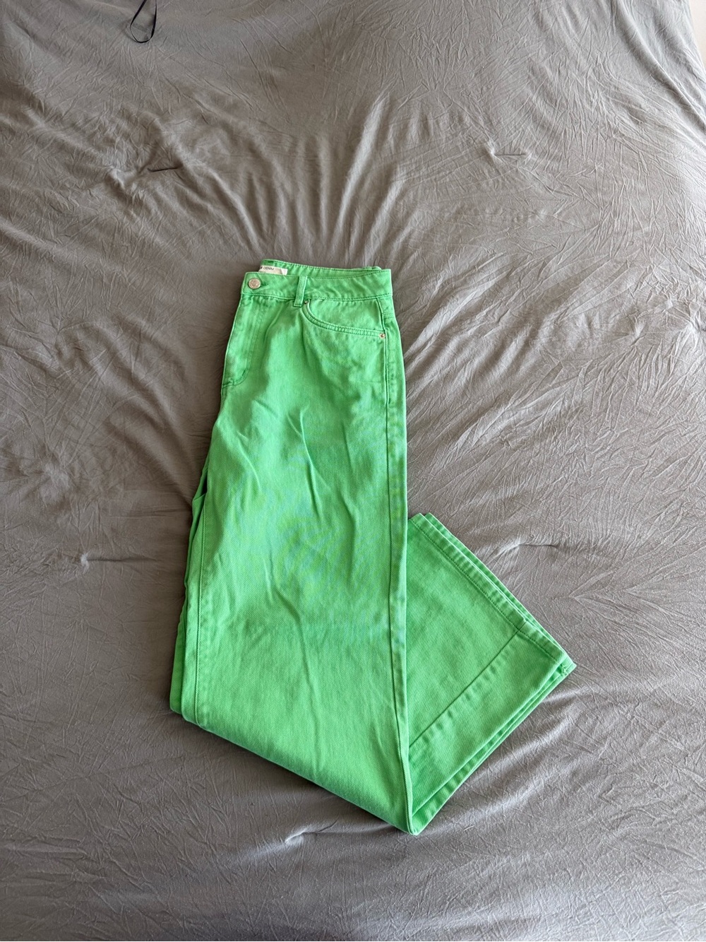 Garage Neon Green Straight Leg Jeans